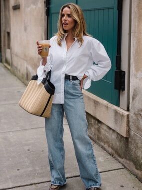 Sezane Wide Leg Jeans Size 42 = US 10